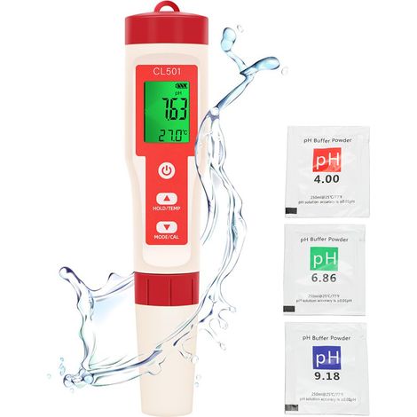 PH et TDS EC thermomètre numérique stylo test l'eau écran LCD rétroéclairé plage mesure 0 14 1 pièce (1/5)
