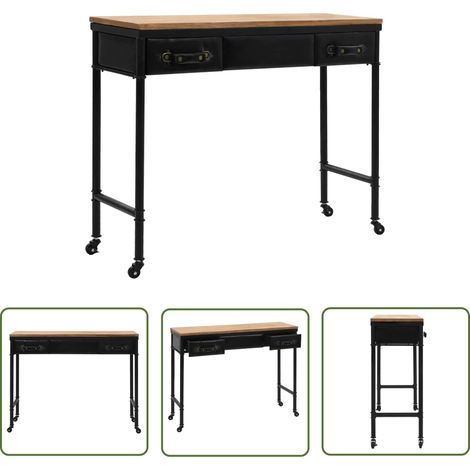 The Living Store Konsolentisch MDF und Tannenholz 100 x 33,5 x 80 cm - Vintage Schreibtisch - Wohnzimmer Deko - Nachttisch - Sideboard - Kommode (1/5)
