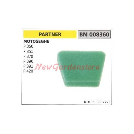 Filtro aria PARTNER per motosega P 350 351 370 390 391 420 008360