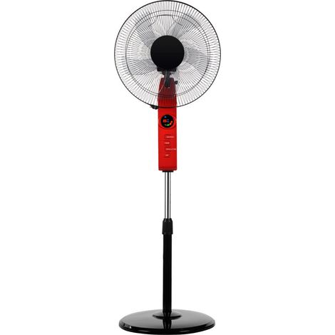 Ventilador de pie AC silencioso Circus 45W con mando a distancia negro-rojo (1/2)