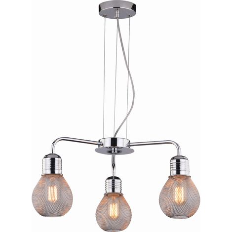 Candellux Gliva lampadario sospeso 3xE27 cromo metallo