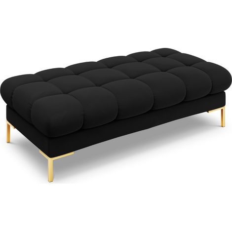 Banc 2 places en velours noir (1/5)