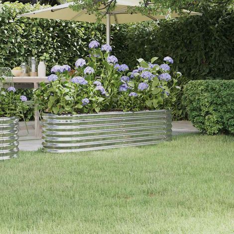 vidaXL Jardinera arriate acero galvanizado plata 152x40x36 cm (1/5)