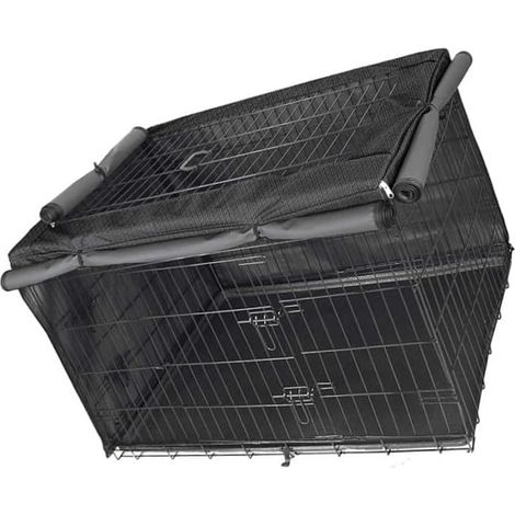 Housse de parc pour chien Oxford 420D - Noir - Résistant aux intempéries - Pour cage métallique - 110 x 73 x 76 cm (125 x 77 x 81 cm)