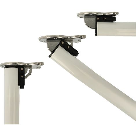 Abklappbares Tischbein 710mm Weiß d:50mm Möbelfuß Tischfuß aus Metall