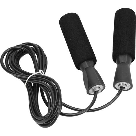 Corde à Sauter Ajustable avec Poignées Ergonomiques pour Fitness, Entraînement et Boxe - Noir (1/5)