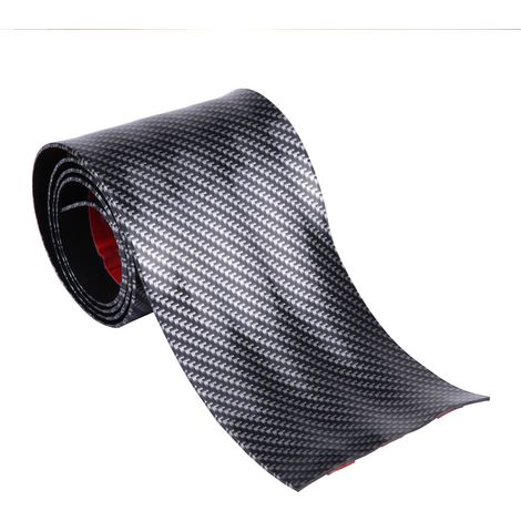 Protecteur de seuil de porte auto adhésif fibre de carbone caoutchouc garniture style universelle 10x100cm (1/5)