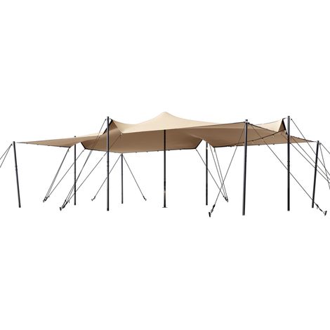 TOOLPORT Tenda Stretch 5x7,5 m telo in poliestere impermeabile con set di pali in acciaio per eventi outdoor flessibili