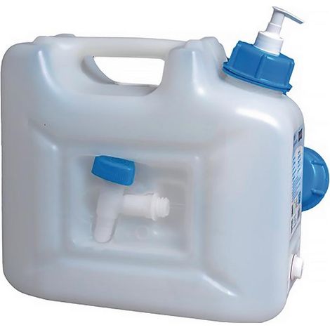 Nom Bidon d'eau HÜNERSDORFF 12l HDPE avec robinet de vidange et distributeur à pompe H310x165xP350mm - 816510