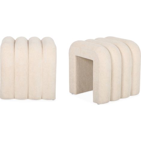 sweeek - 2er-Set zeitgenössische Hocker mit Stoffbezug (1/5)