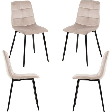 Packs Sillas Comedor - Pack 4 Sillas Daris Terciopelo - Gris claro