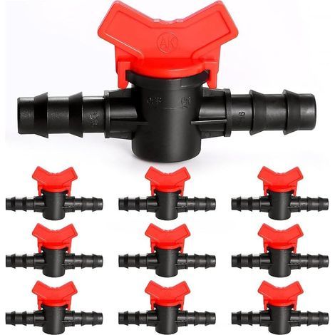 10 Pièces 16mm Vanne Commutation d'Irrigation, Irrigation Pipe Valve Switch, Robinet Jardin en Plastique PE, Robinet Barbelé Double Mâle, pour L'irrigation des Pelouses de Jardin (1/5)