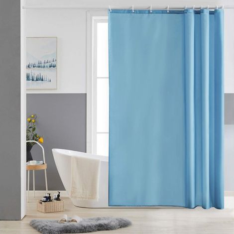 Duschvorhang Textil Hellblau 150x180 cm, Wasserabweisend, Schimmelresistent, Waschbar (1/5)