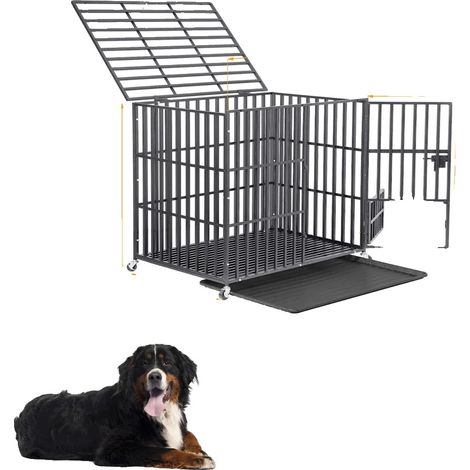 Caisse pour Chien, Matériau Résistant aux Morsures, Système de Double Verrouillage de Sécurité, XXL (1/2)