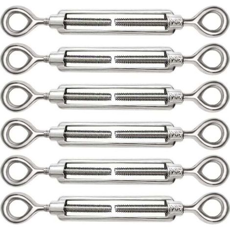 6 Pièces Tendeur Câble Acier Inoxydable 304 M5 Réglable Œil à Œil Pour Câble (1/4)