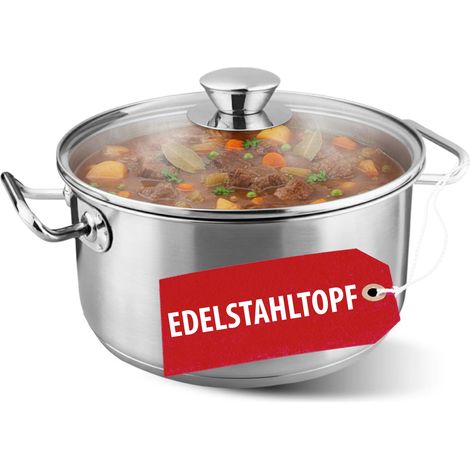 Kochtopf MagicHome Chloe, Topf, 24 cm, 5,5 Liter, mit Glasdeckel, Edelstahl (1/5)