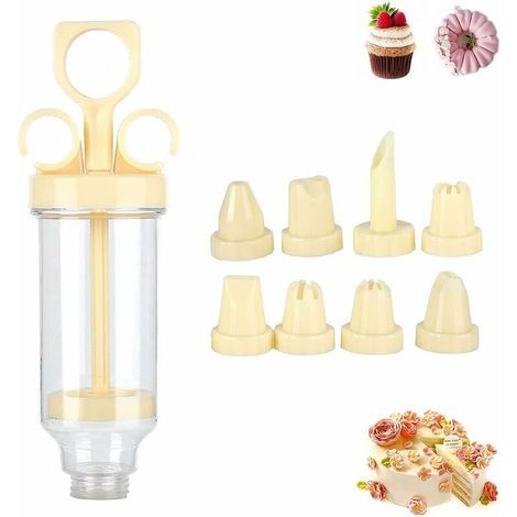 Dekorierspritze, Tortenspritze, Gebäckspritze, Schokoladenspritzenstift mit 8 verschiedenen Düsen (1/5)