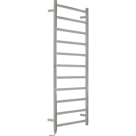 Milano Esk Electric Chrome Flat Ladder Style Stainless Steel Heated Towel Rail Radiator - 1200mm x 500mm (1/5)