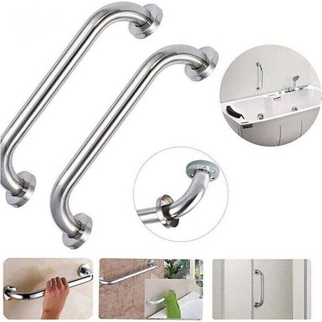 2pcs 20 cm Barre d’Appui Douche Poignée de Baignoire en Acier InoxydableBarres Porte-Serviettes Poignée de Douche Barres de Sécurité Murale pour Enfants Enceintes Handicapés Personnes (1/4)