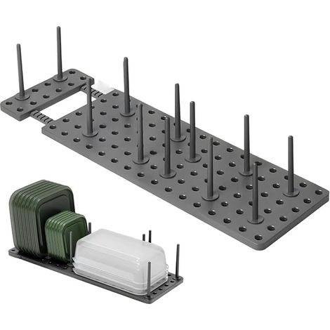 Adjustable Drawer Plate Rack - Dish Organizer (1/5)