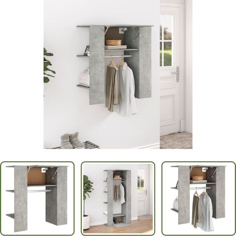 Flurschrank Betongrau - Flurschrank Betongrau 97,5x37x99 cm Holzwerkstoff (1/5)