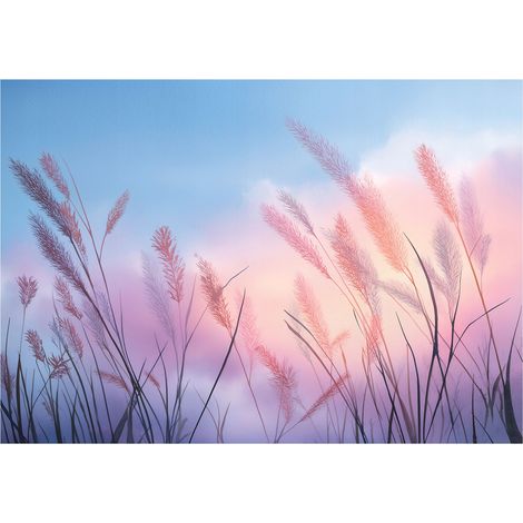 Fototapete Pampasgras Natur – Moderne Großformat Wandtapete 150x105 cm – Für Wohnzimmer & Schlafzimmer