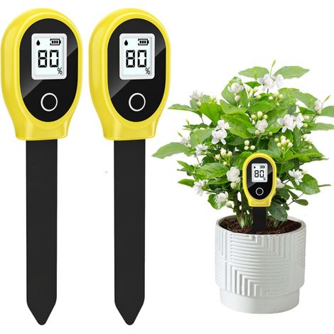 BOMCLAP Lot de 2 testeurs de sol, humidimètre pour terre, hygromètre portable pour plantes en pot, jardins et pelouses (1/5)