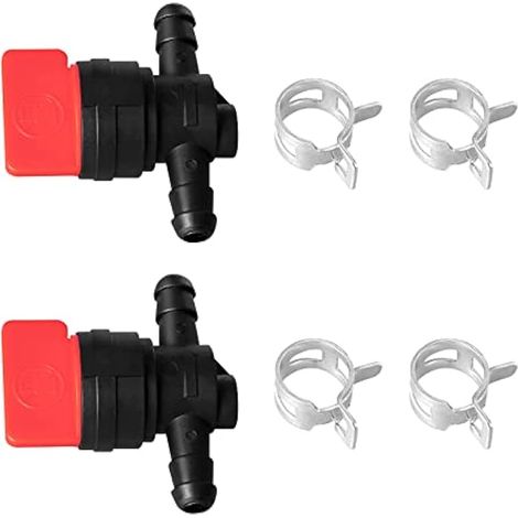 Compatible avec le lot de 2 valves d'arrêt de carburant pour tondeuse – Valve de coupure de carburant de 6,35 mm pour nettoyeur haute pression de tondeuse à gazon, interrupteur de soupape (1/4)