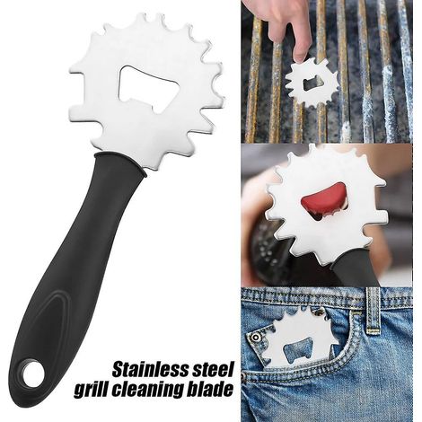 Ouvre-bouteille/boîte de conserve, brosse de barbecue en acier inoxydable, outils de nettoyage pour grilles de barbecue, fumoirs et fours métalliques, outils de cuisine pour barman (1/4)