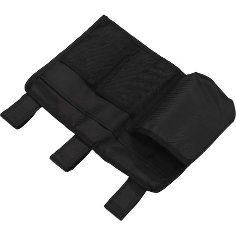Schwarze Aufbewahrungstasche aus Nylon für den Nachttisch, zum Aufhängen am Bettgitter, ideal für Studentenwohnheime, Krankenhäuser oder Kinderbetten. (1/5)
