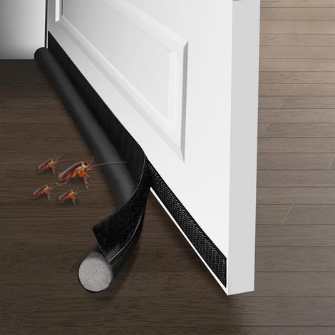 Parafoudre de porte, parafoudre de porte isolé et insonorisé de 95 cm, étanchéité insonorisée, pour stationnement à froid, anti-rongeurs (noir) (1/4)