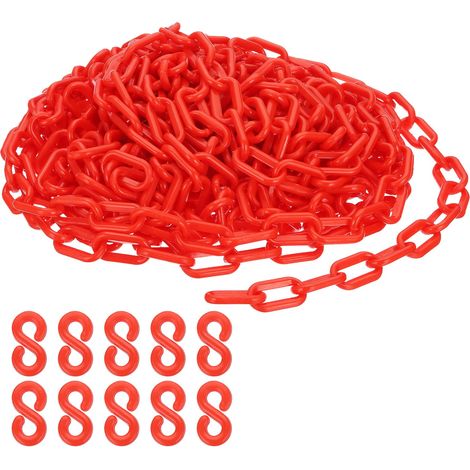 12M Chaîne en Plastique pour Contrôle des Sécurité 6mm Rouge (1/5)