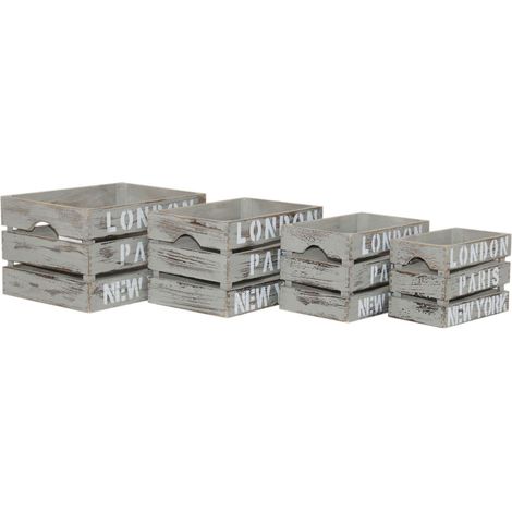 CARSON - set di 4 cassette in legno (1/2)