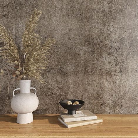 Papier Peint Adhesif Mural Effet Beton Marron Papier Adhesif pour Meuble Cuisine Rouleau Adhesif decoratif Mural Chambre Salon Style Industriel Vinyle Adhesif Meuble TV Armoire 40CMx2M (1/5)