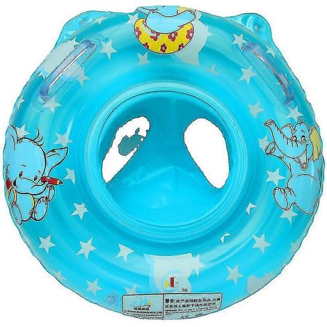 Bouée de natation pour bébés de 3 à 36 mois, support de nuque avec siège, accessoires de piscine, bleu. (1/3)