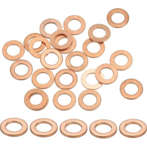 Joint Cuivre M5, 25 Pièces 5mm ID 9mm OD 1mm D'Épaisseur Rondelle Plate Métrique pour Vis Boulon Bouchons de Carter de Vidange (1/5)