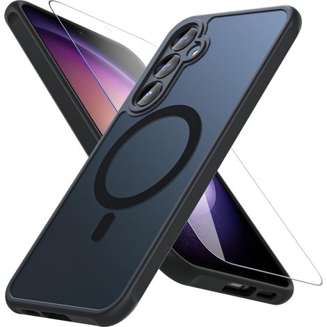 Coque pour Samsung Galaxy S23 FE 5G, Compatible avec MagSafe avec Verre Trempé, [Protection Militaire] Magnétique Coque Samsung S23 FE Étui Arrière Housse Fine Antichoc Case pour S23 FE, Noir (1/5)