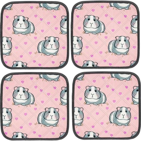 4 pièces Pipi Pads pour cochons d'Inde, 30 x 30 cm,Absorbant Pipi Pads pour Lapins,Réutilisable Lavables Petits Animaux Tapis Absorbant l'urine pour Lapins, Hamsters, Chiots, Petits Animaux (1/5)