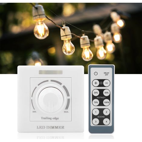 Variateur de luminosité LED 200W 220V avec télécommande IR, gradateur réglable, contrôle de puissance, interrupteur sans fil pour éclairage domestique (1/5)