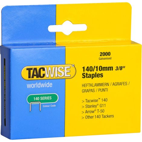Tacwise 0347 Punti Galvanizzati Professionali, Tipo 140/10mm, Confezione da 2000 (1/3)