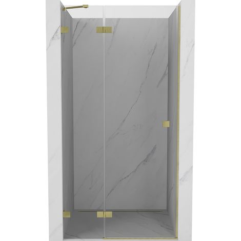 Mexen Lunar porta doccia a battente sinistra 120 cm, trasparente, oro spazzolato - 834-120-000-55-00-L (1/5)