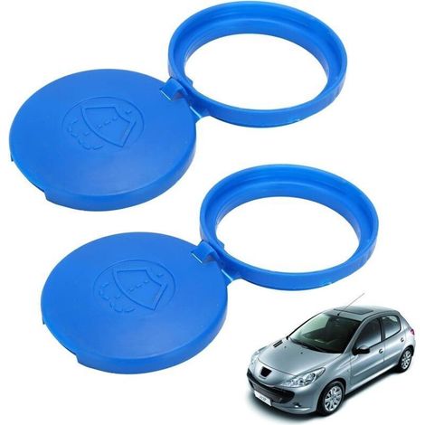 2 Pièces Bouchon Lave Glace 643230, Couvercle de Réservoir de Liquide de Lave-Glace,Compatible avec Peugeot 206/207/408/307,Pièce de Rechange pour Système d'Essuie-Glace (1/4)