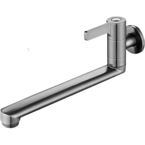 Robinet d'eau froide avec portée étendue, design rotatif, convient pour montage mural dans différents réglages (30 cm) (1/5)