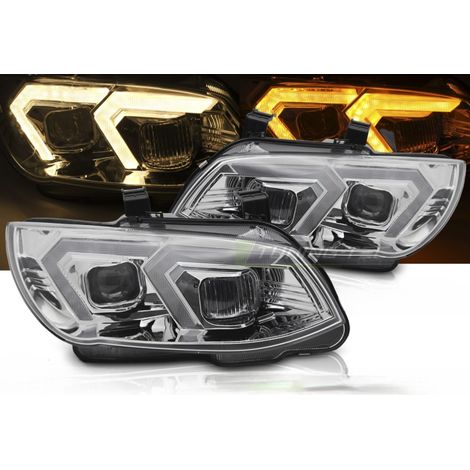 Paire de feux phares BMW serie 3 E92 / E93 de 2010 a 2013 LED DRL Yellow chrome-42389165 (1/5)