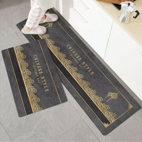 Bodenmatte – 2er-Set – Küche – rutschfest – waschbar – 40x60 cm + 40x120 cm