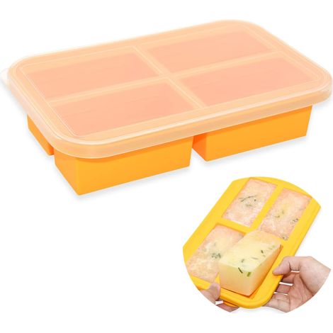 Bac à glaçons avec couvercle, bac de congélation en silicone, bacs pour la congélation des aliments pour bébé, cubes pour la préparation de soupes, sauces et plus encore - AquaForge (1/5)
