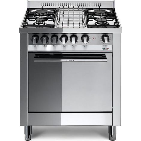 Lofra M75MF Maxima Cucina 70 cm 4 Fuochi a Gas Forno Elettrico Multifunzione 57 L 9 Programmi Classe A (90x70x50 cm) colore Acciaio Inox