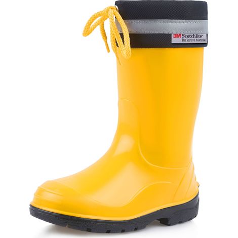 Ladeheid Kinder Gummistiefel mit Stulpe Regenstiefel für Jungen und Mädchen LA-972 (Gelb/Schwarz, 32 EU)