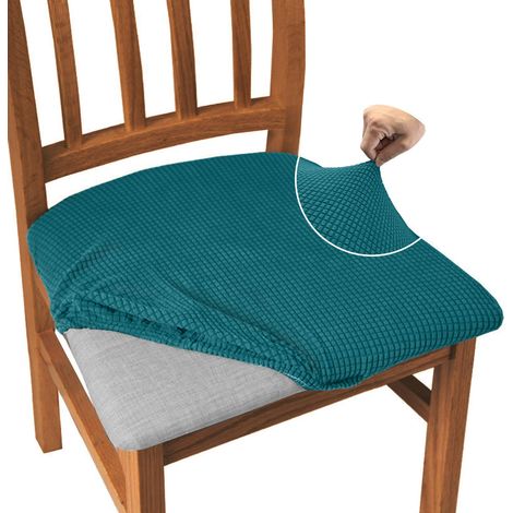 Set mit 4 hochelastischen, staubdichten Jacquard-Stuhlhussen für Esszimmer- und Küchenstühle (dunkelgrün) (1/5)