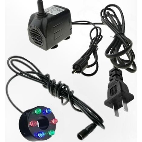 Tauchpumpe 12V mit LED-Beleuchtung für Springbrunnen und Teiche (1/5)